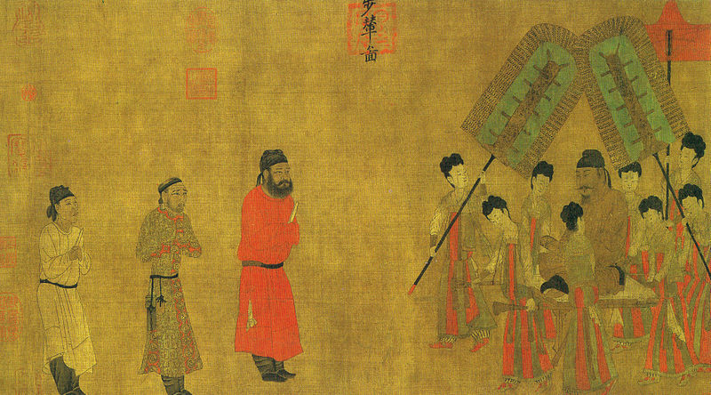 Emperor Taizong gives an audience to the ambassador of Tibet 641ce by Yan liben  ca 600-673 Location TBD